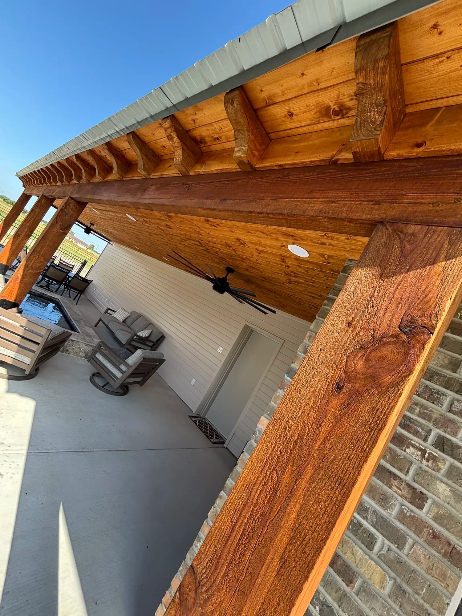 Premium outdoor construction project in Louisiana by The Cutting Edge Construction and Roofing